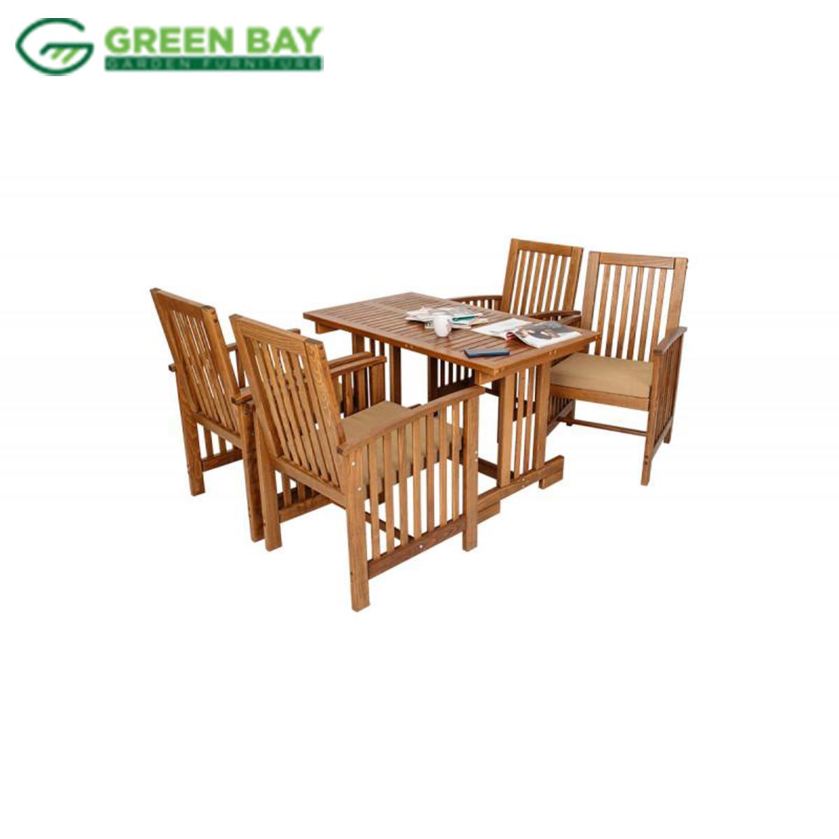 GREEN BAI Garnitura za baštenski sto + 4 stolice Borneo - braon boјa