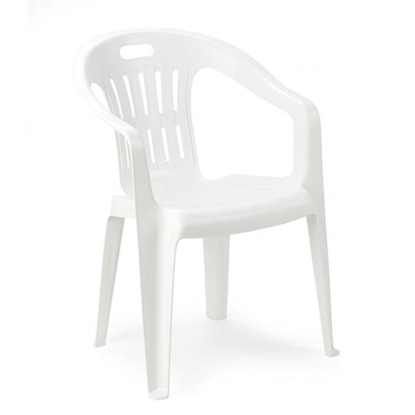 PIONA Baštenska plastična stolica bela