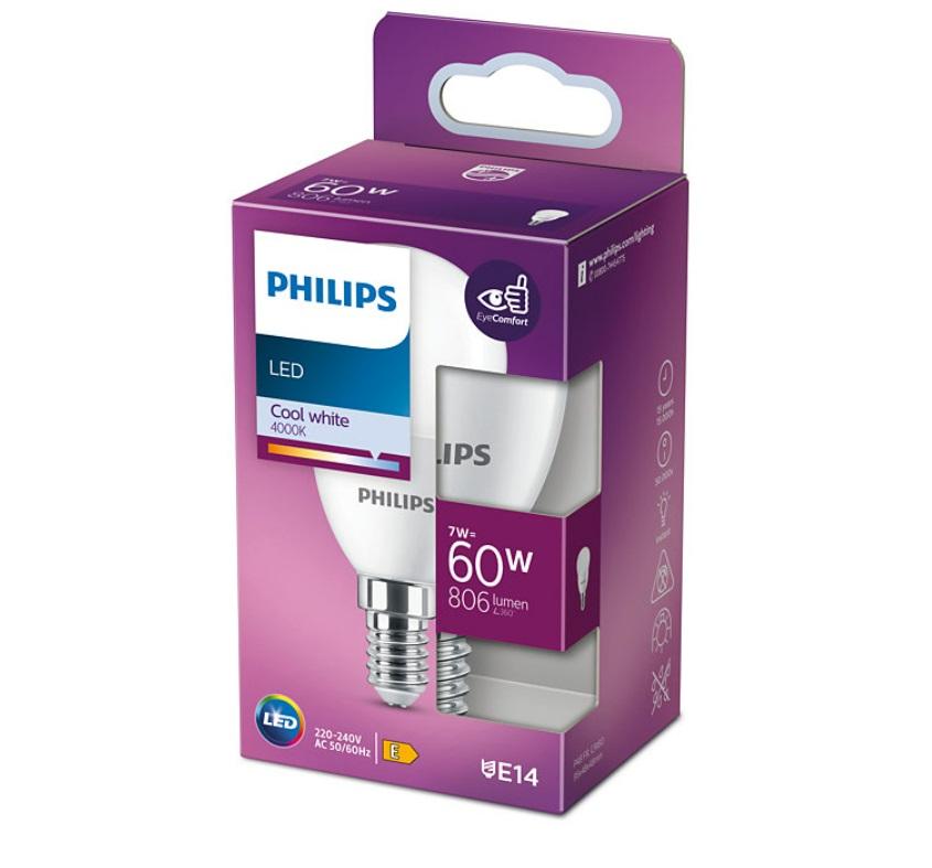 Selected image for PHILIPS Led sijalica 7W(60W) P48 E14 CW FR ND 1PF/10