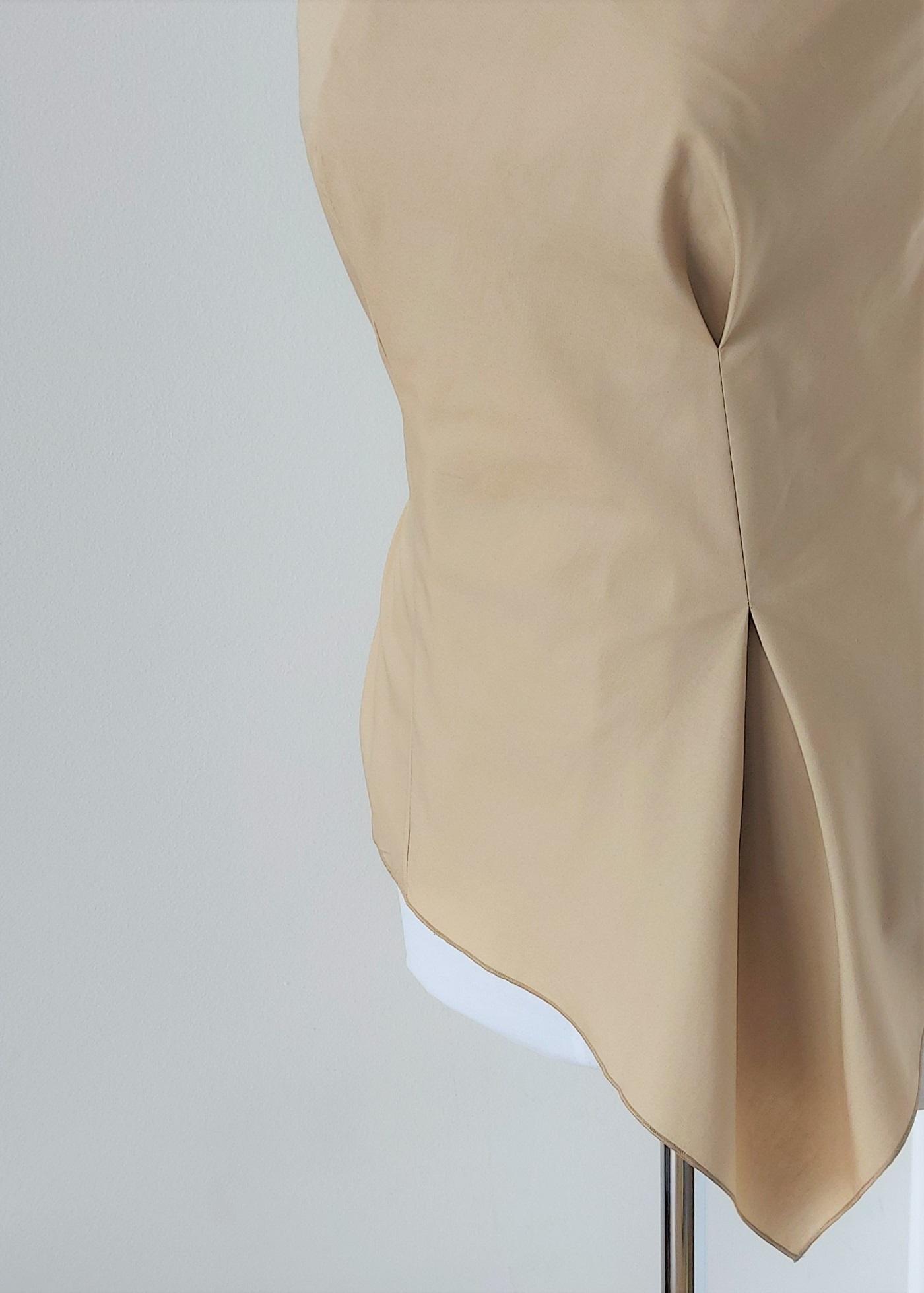 Selected image for PAMUKLIK Ženska asimetrična bluza na jedno rame sa otvorenom faltom STELLA krem
