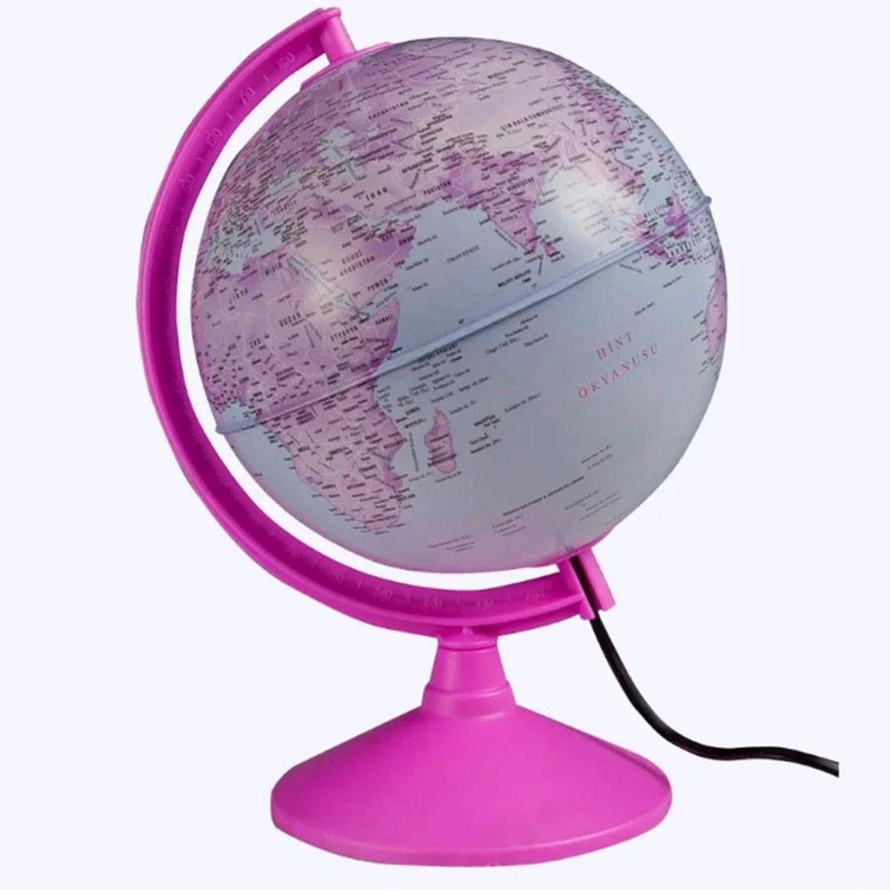 Svetleći globus na srpskom jeziku 20cm roze