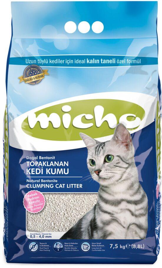MICHO Posip za mačke bentonite baby puder 8.8L