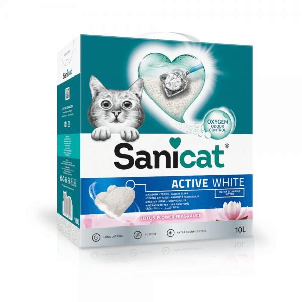 SANICAT Posip za mačke sa mirisom belog lotusa Active 10l