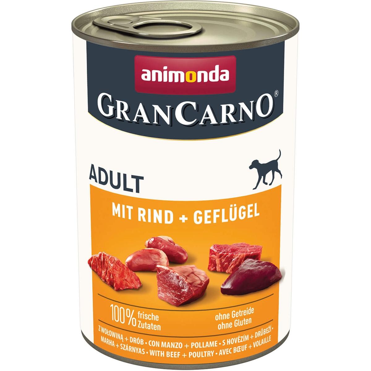 ANIMONDA GranCarno Hrana za odrasle pse, Sa govedinom i živinom, 400g