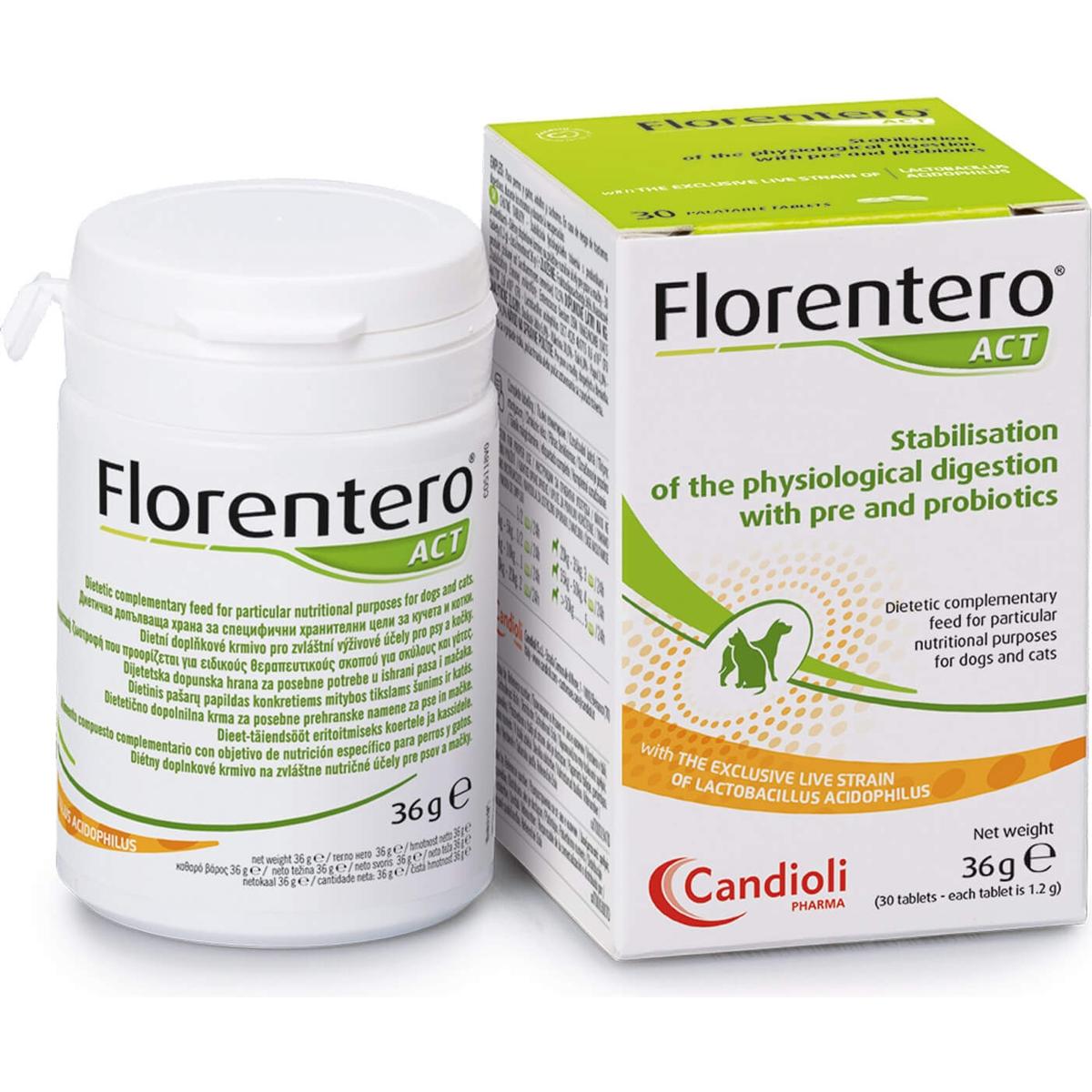 CANDIOLI Florentero ACT Stabilizacija varenja za pse i mačke s pre i probioticima, 30 tableta