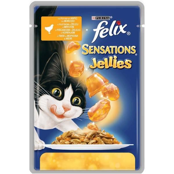 FELIX Vlažna hrana za mačke, Ukus šargarepe, 100g