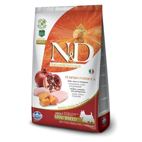 N&D Mini Adult Hrana za pse, Ukus piletine, bundeve i nara, 2.5kg