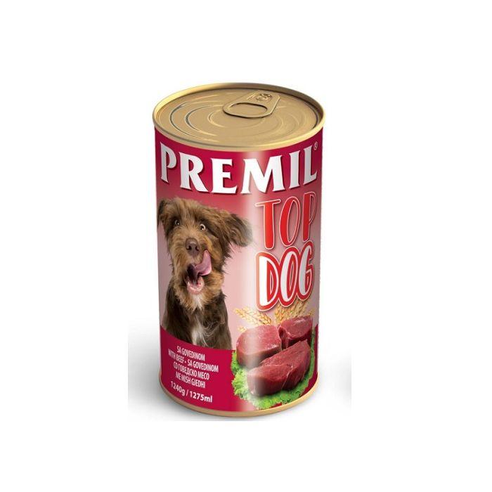 PREMIL Vlažna hrana u konzervi za pse Top Dog Beef 24 x 415g
