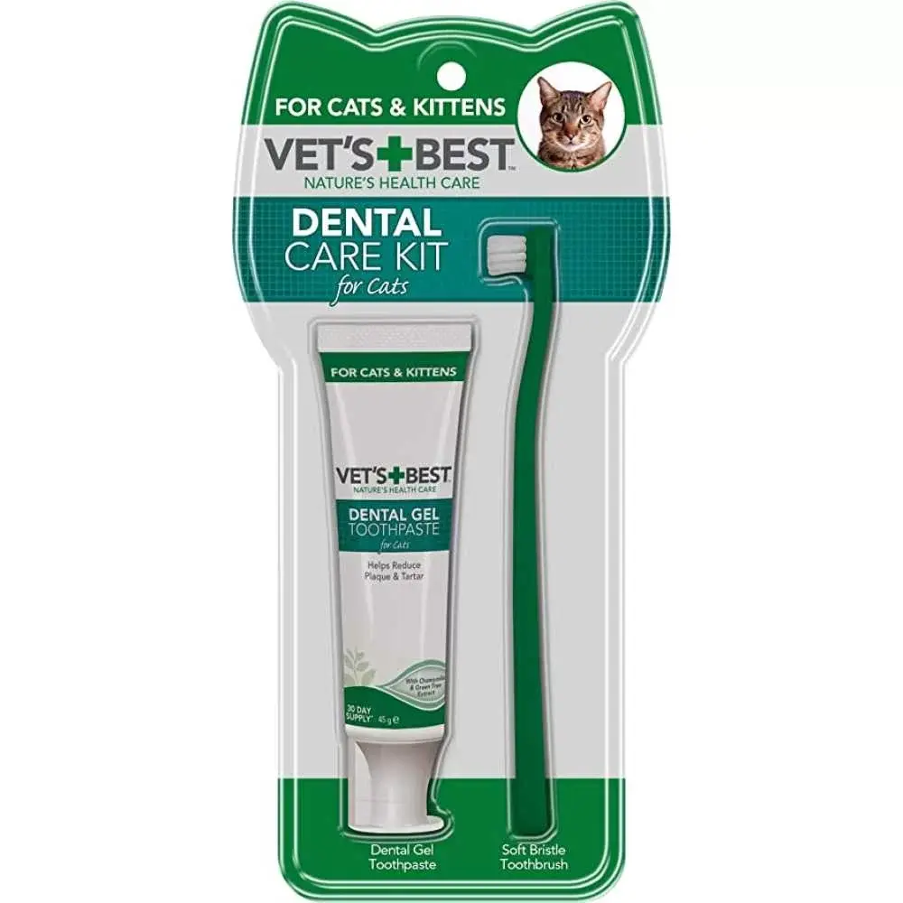 VET'S BEST Dental set za mačke - četkica i pasta za zube