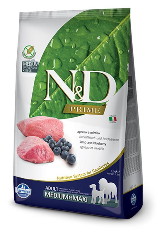 N&D Prime Hrana za pse Jagnjetina i borovnica Medium&Maxi 12kg