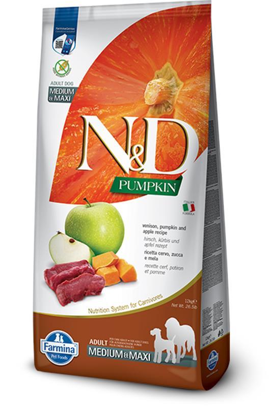 N&D Hrana za odrasle pse Jelen, bundeva i jabuka Medium&Maxi 12kg