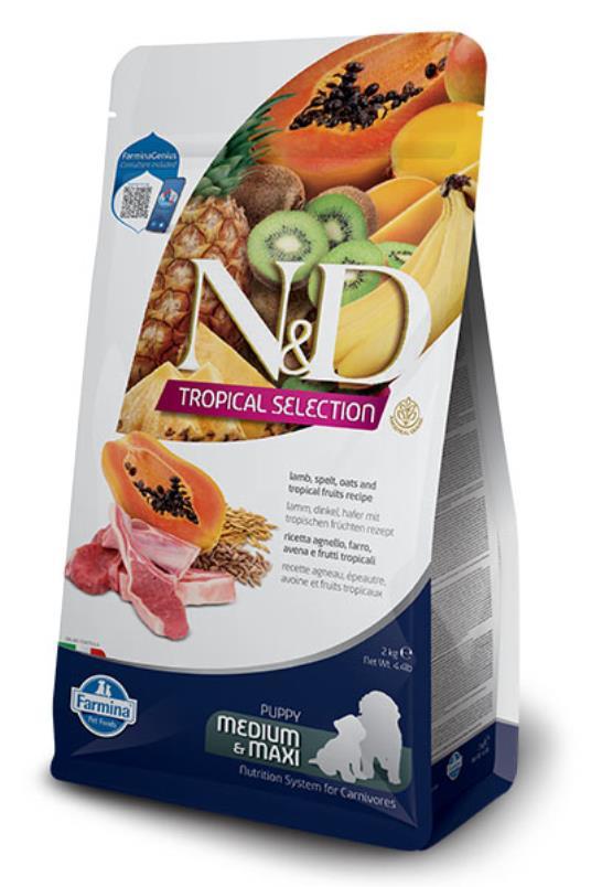 N&D Tropical Selection Hrana za štence Jagnjetina, spelta, ovas i tropsko voće Medium&Maxi 10kg