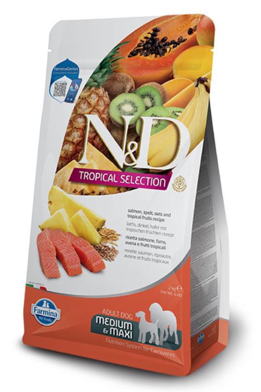 N&D Tropical Selection Hrana za pse Losos, spelta, ovas i tropsko voće Medium&Maxi 10kg