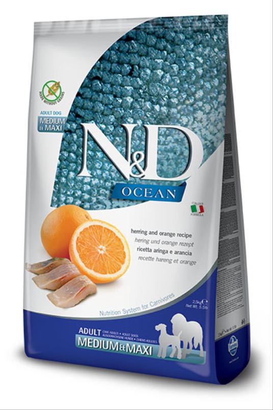N&D Ocean Hrana za pse Haringa i pomorandža Medium&Maxi 12kg