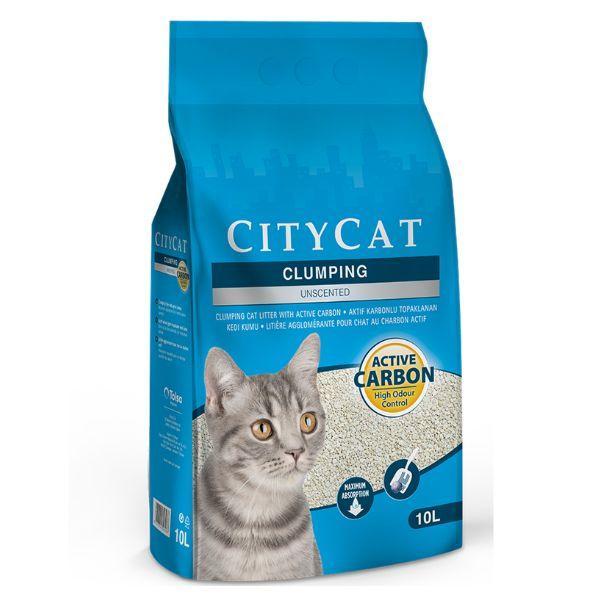 CITY CAT Grudvajući posip za mačke sa aktivnim ugljem 10l