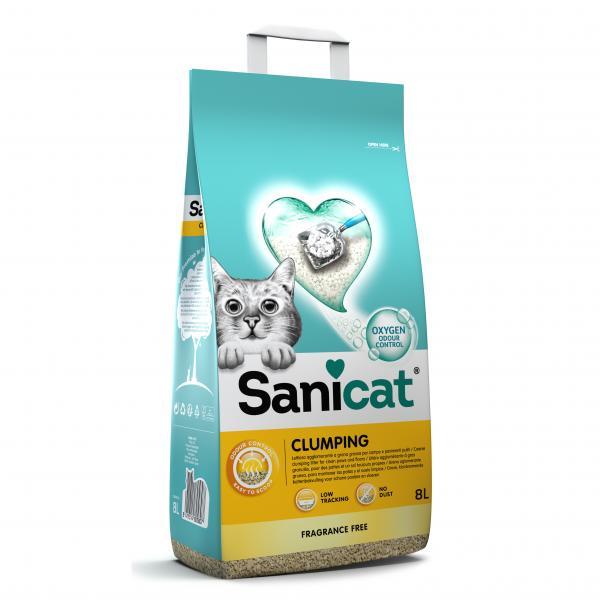 SANICAT Grudvajući posip za mačke bez mirisa 8l