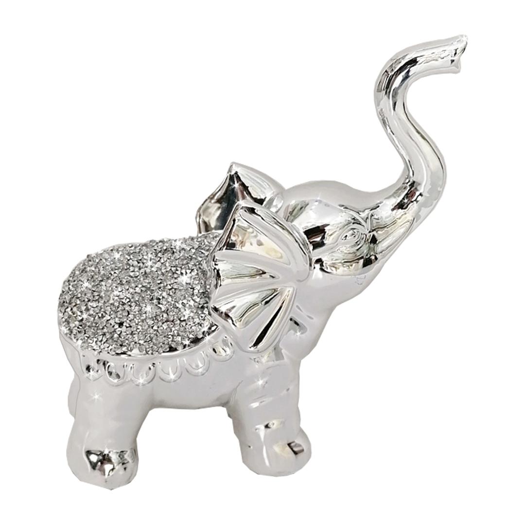 Skulptura slon srebrni