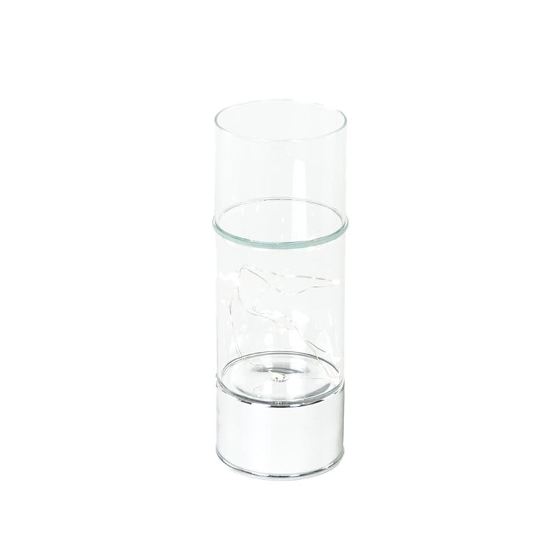 Staklena vaza sa LED svetlom, 8x22cm
