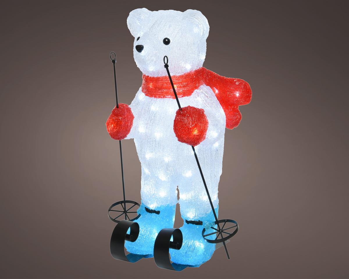 Novogodišnja LED figura Meda na skijama 55m