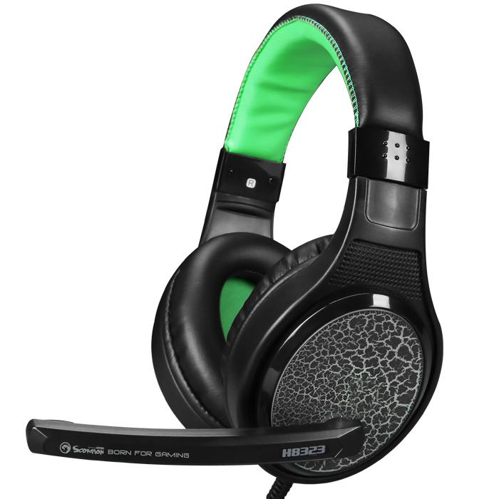 Marvo H8323 slušalice i slušalice sa mikrofonom Trake preko glave 3,5 mm konektor Crno, Zeleno