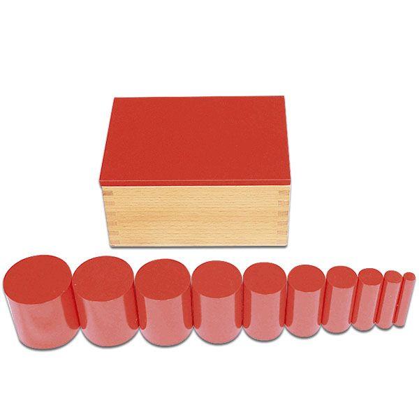 MONTESSORI Igračka Kutija sa cilindrima crvena