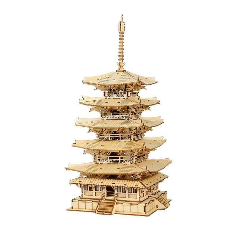 ROBOTIME 3D puzle Five-storied Pagoda braon