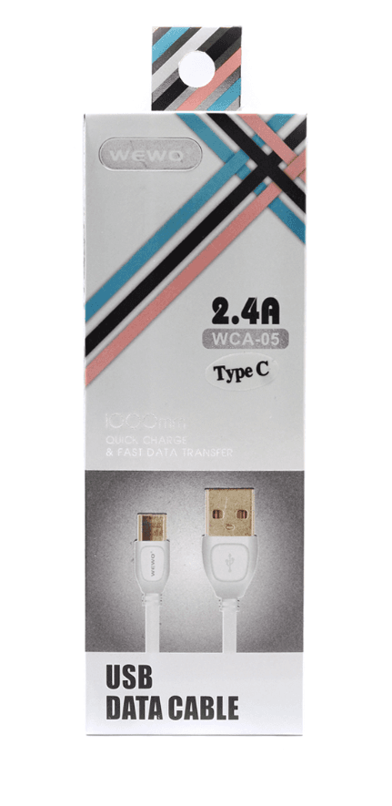 WEWO USB kabl QC WEWO WCA-05 Type-C USB (2.4A) 1m beli