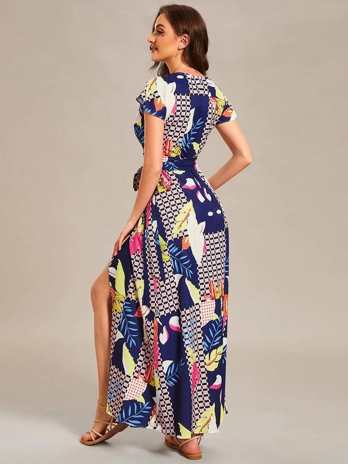 Selected image for RIO Jednodelna letnja ženska haljina sa geometrijskim printom šarena