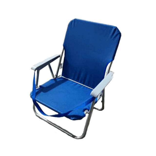 Metalna sklopiva stolica sa naslonom tamnoplava