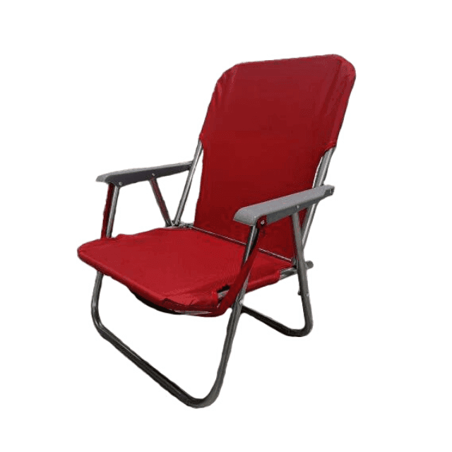 Metalna sklopiva stolica sa naslonom crvena