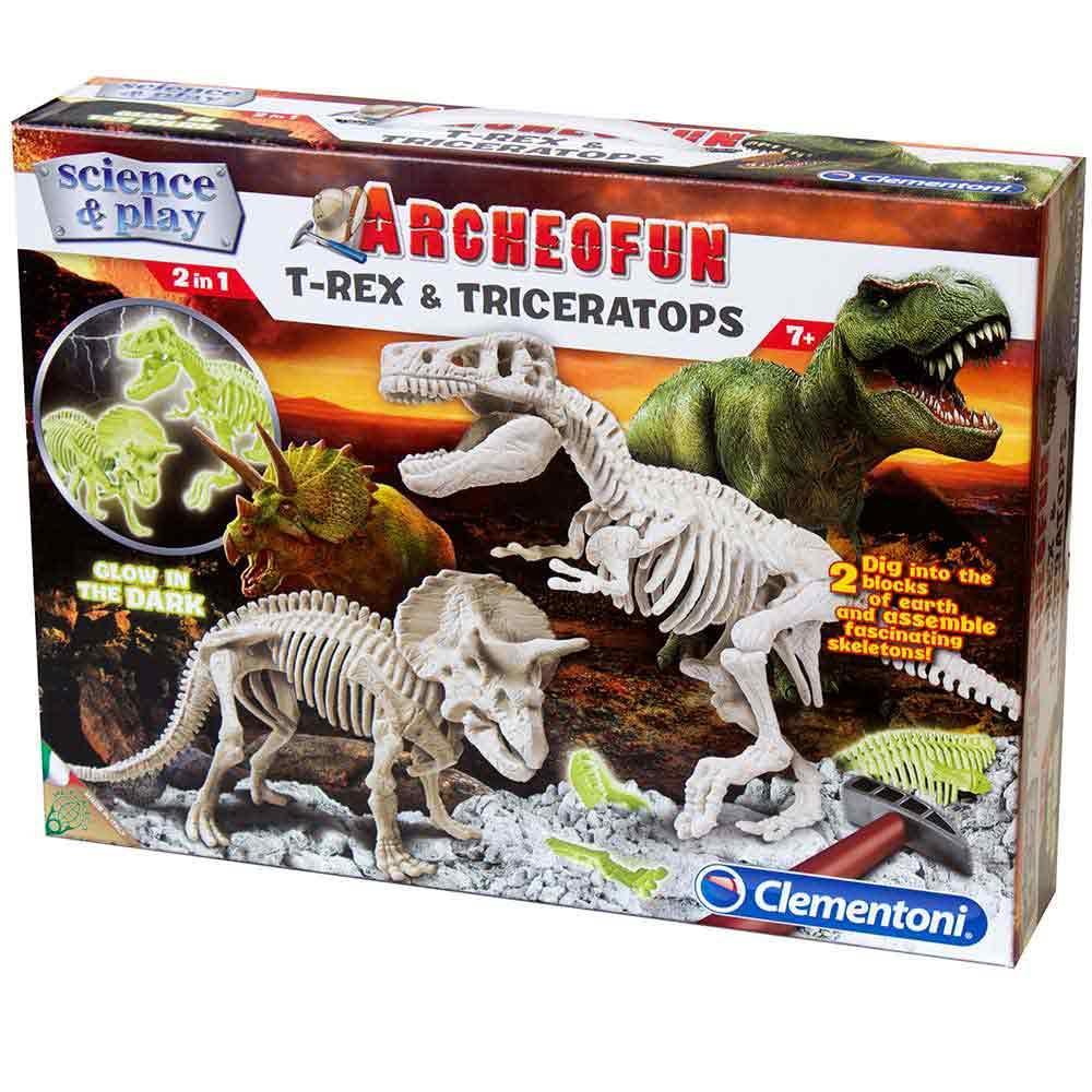 CLEMENTONI SCIENCE & PLAY Svetleći T-Rex i Triceraptors