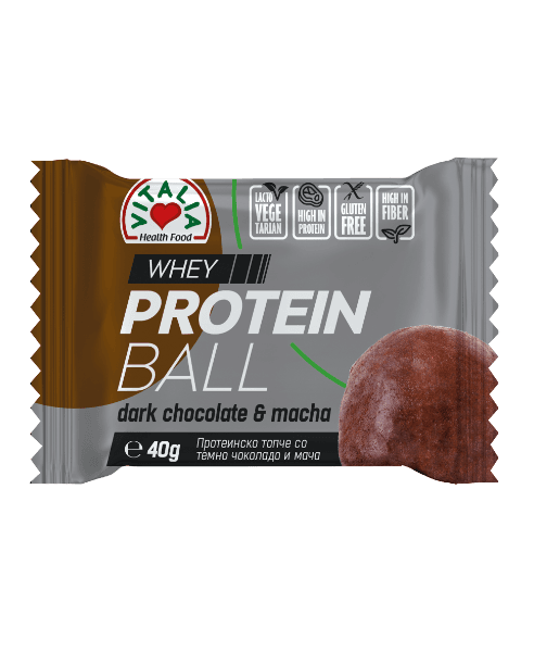Vitalia Proteinska loptica, Crna čokolada i macha, 40g