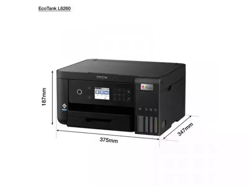 Selected image for EPSON Multifunkcionalni štampač ECO Tank L6260 4800x1200dpi/256MB/CB33ppm/COL20ppm/USB/WiFI/Ink 101 crni