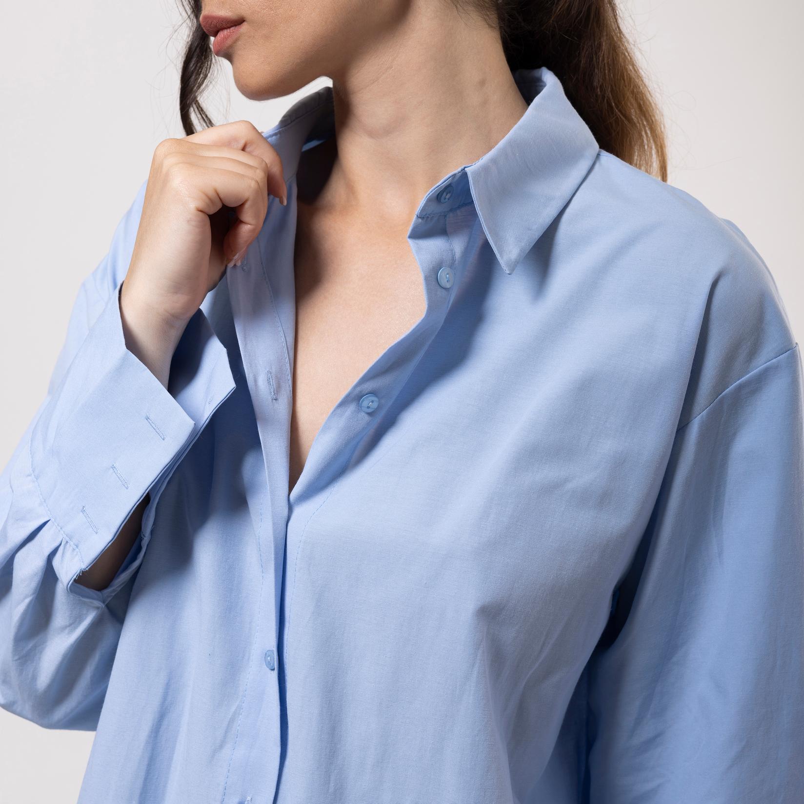Selected image for FAME Ženska košulja sa šlicem na leđima svetloplava