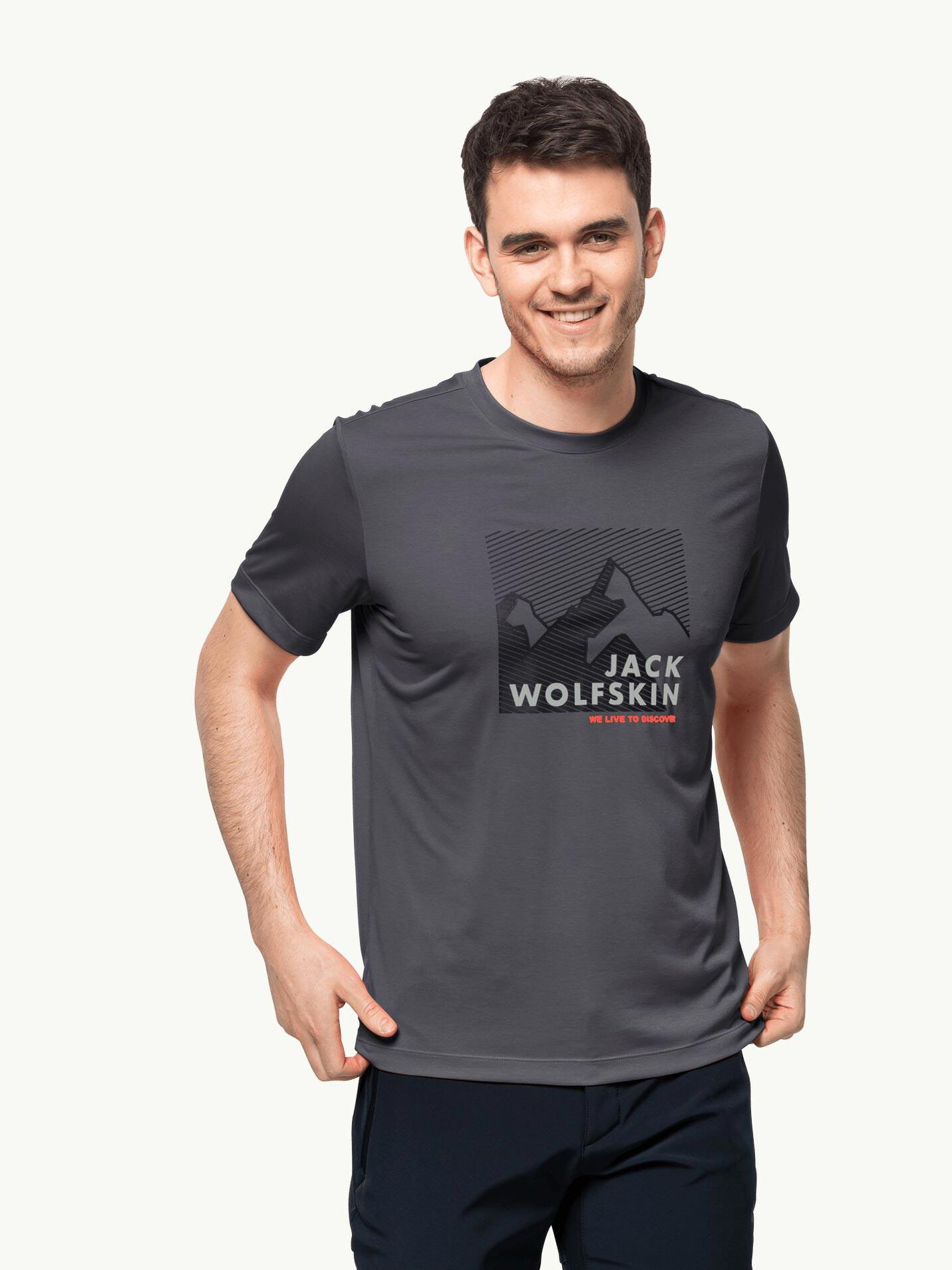 JACK WOLFSKIN Muška majica HIKING S/S GRAPHIC T M T-shirt siva