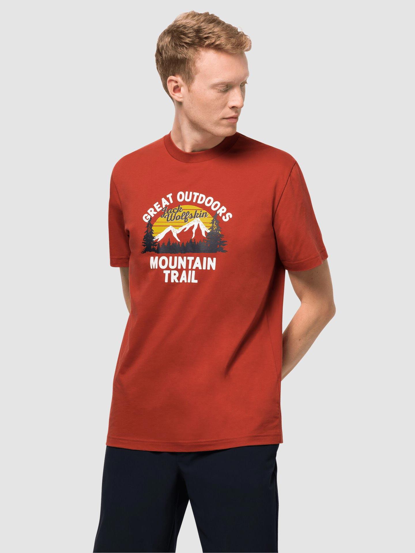 JACK WOLFSKIN Muška majica JW MOUNTAIN TRAIL T M T-shirt crvena