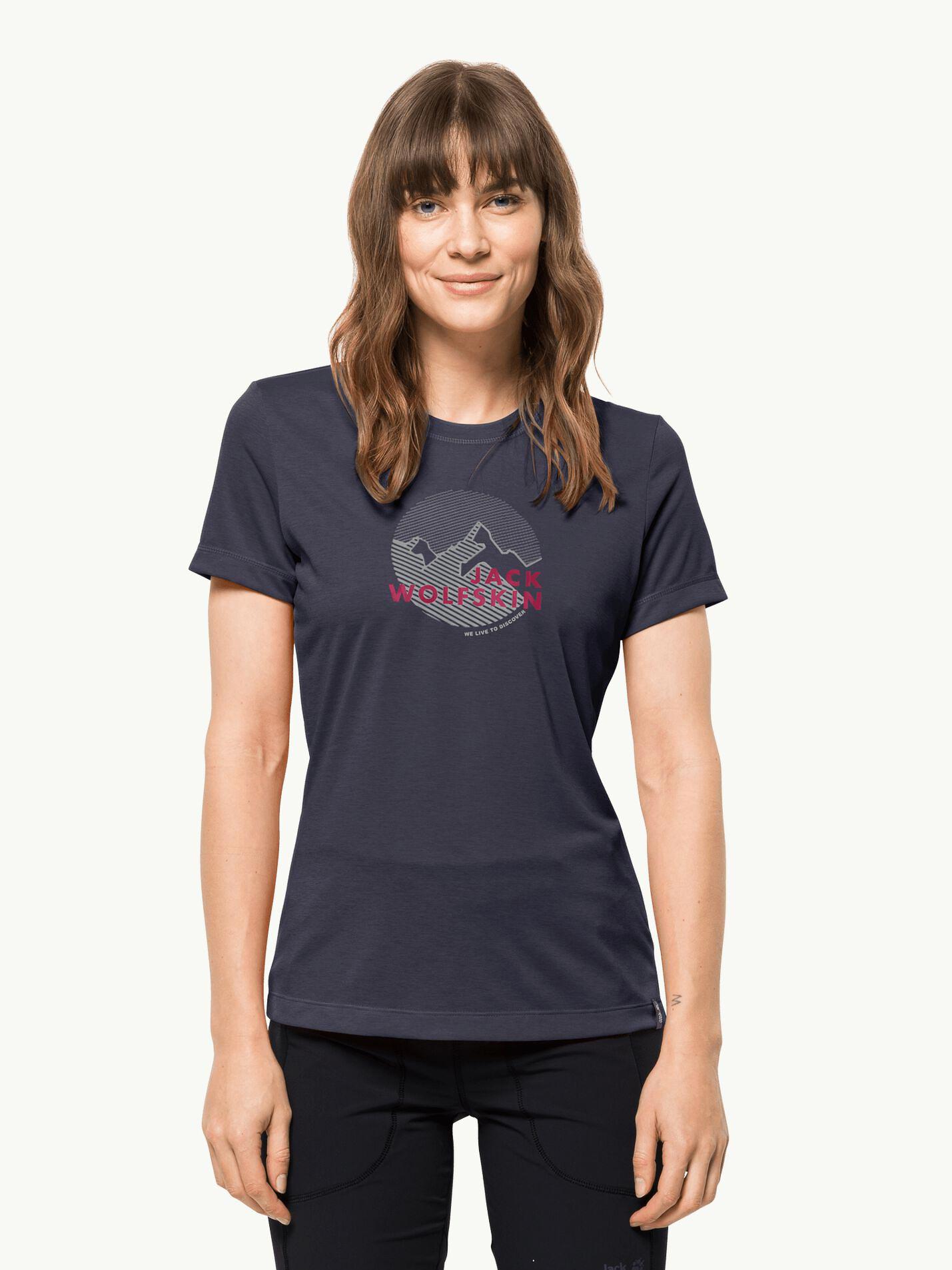 JACK WOLFSKIN Ženska majica HIKING S/S GRAPHIC T W T-shirt siva