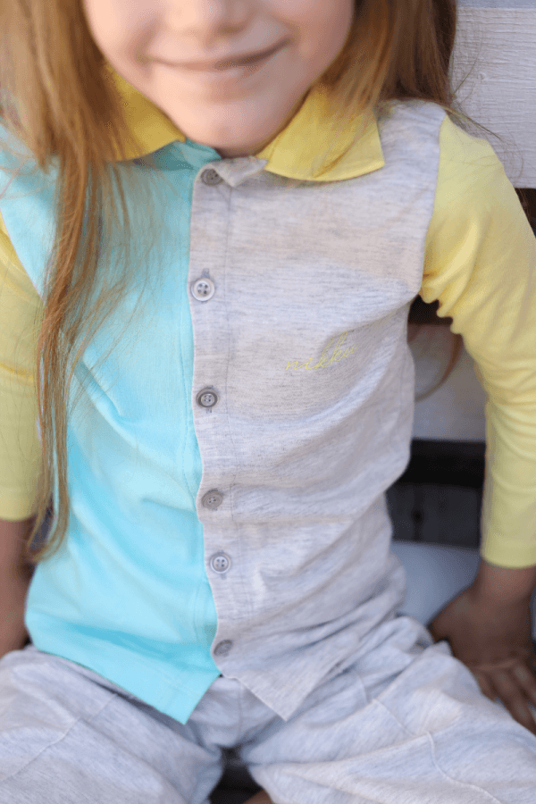 Selected image for NIKKU Košulja za devojčice i dečake Lego dugi rukav žuto-plava