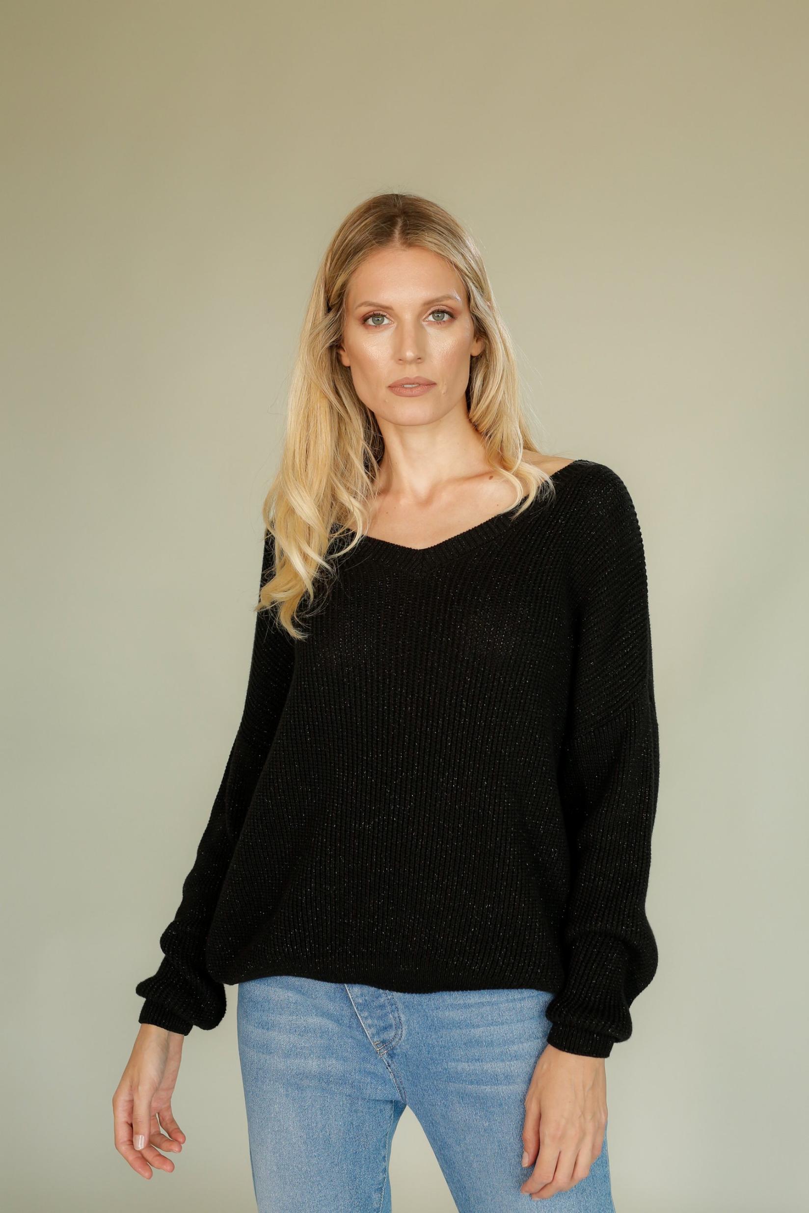 PS Fashion Ženski džemper crni JZ20DZE005 03