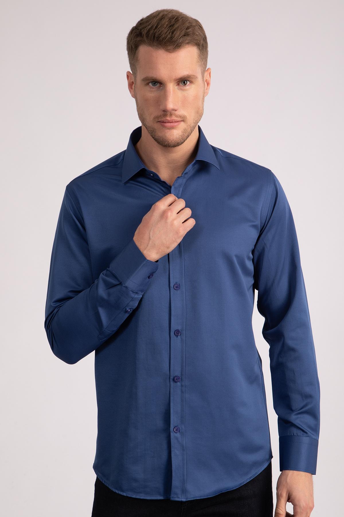 TUDORS Muška košulja Modern - Slim Fit indigo