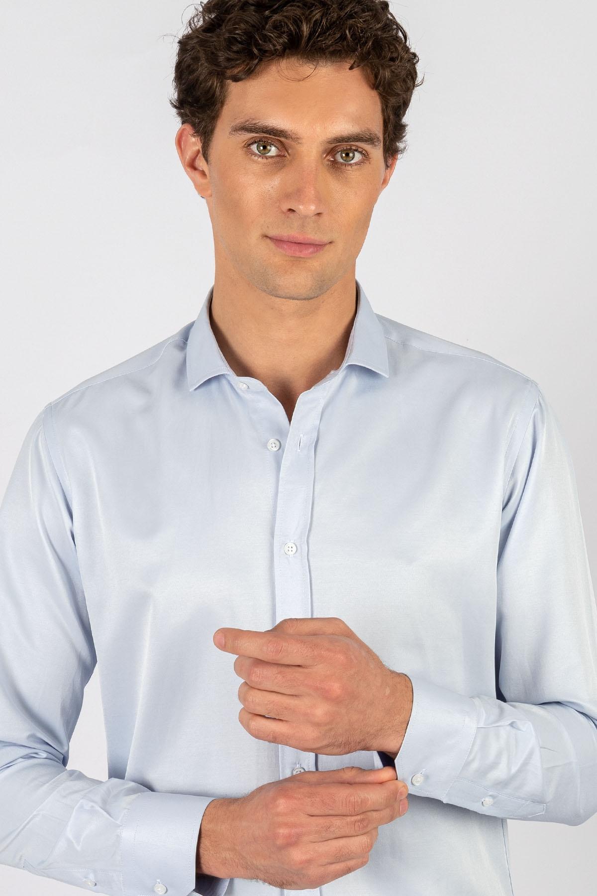 TUDORS Muška košulja Modern Slim Fit svetloplava