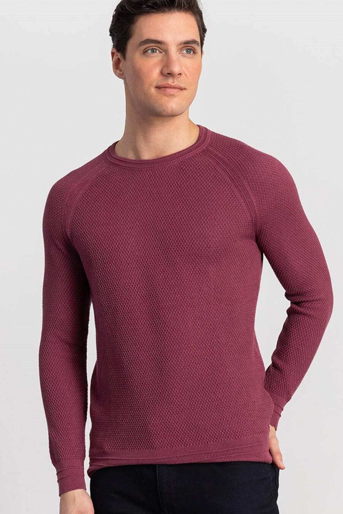 TUDORS Muški džemper Slim Fit ružičasti