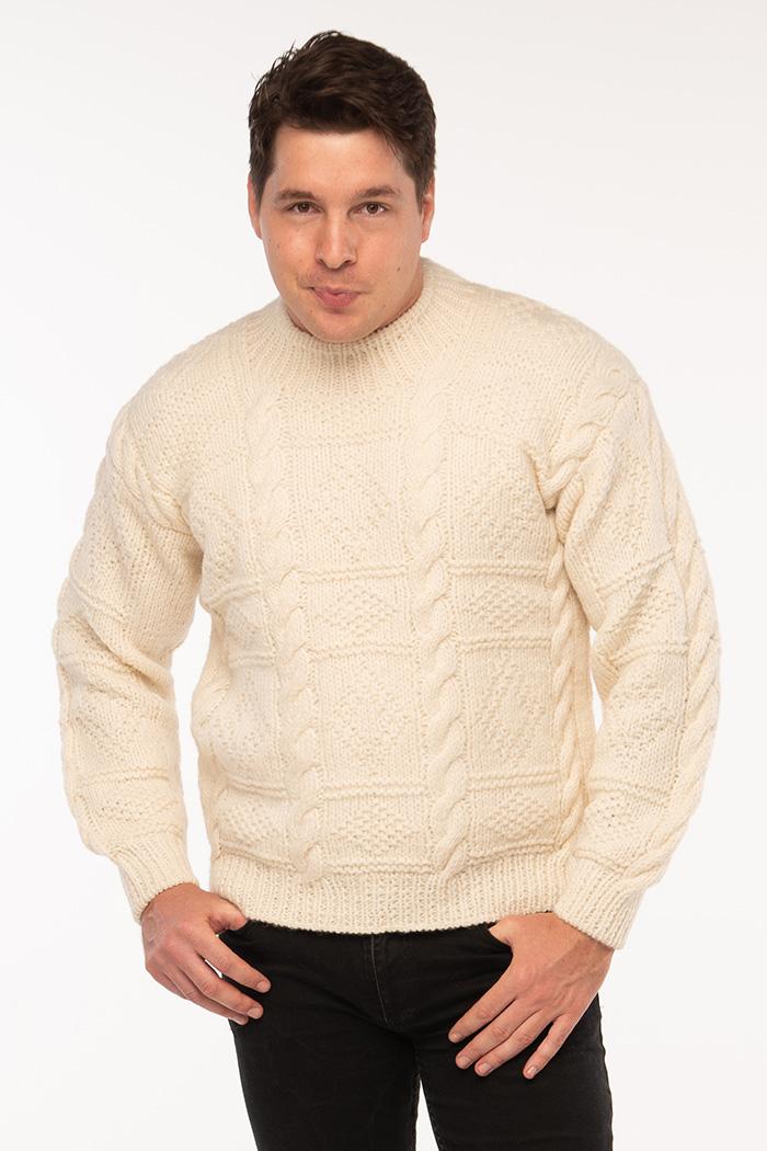 WOOL ART Muški džemper 17MS01 beli