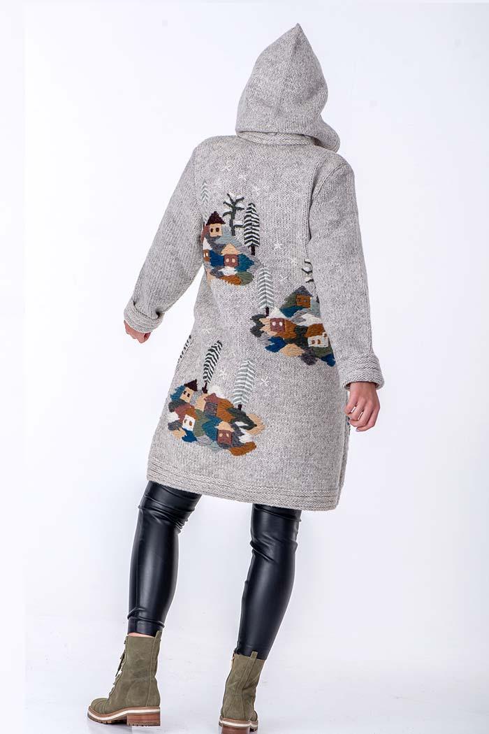 Selected image for WOOL ART Ženska jakna srednje dužine sa kapuljačom 19WJ05 siva