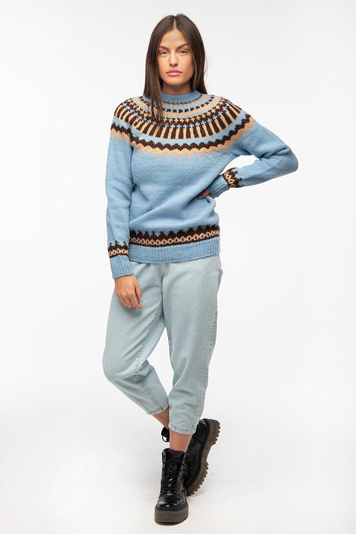 WOOL ART Ženski džemper 20WS09 plavi