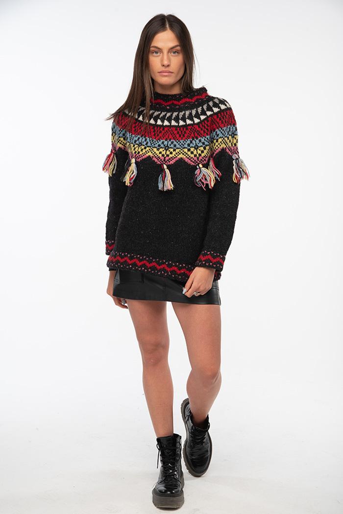 WOOL ART Ženski džemper 20WS10 crni