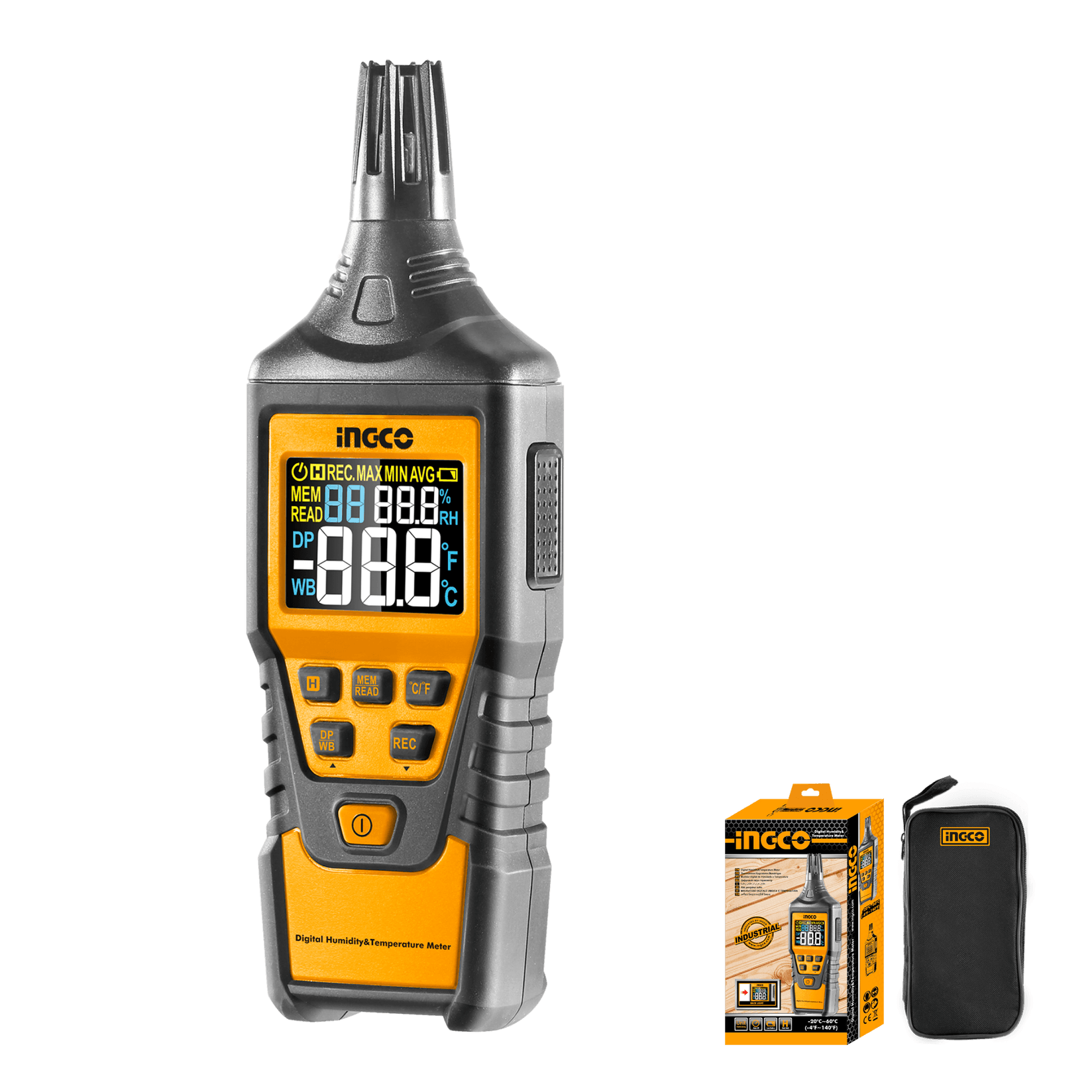 INGCO Digitalni merač vlažnosti i temperature HETHT01