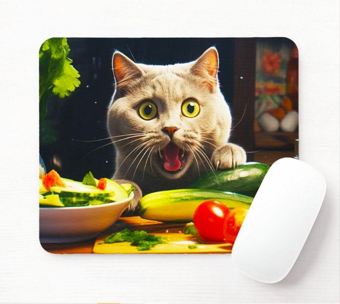 Podloga za miša Mačka i hrana, 230x190x3mm