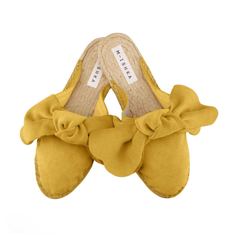 M-ISHKA Ženske Bow papuče žute