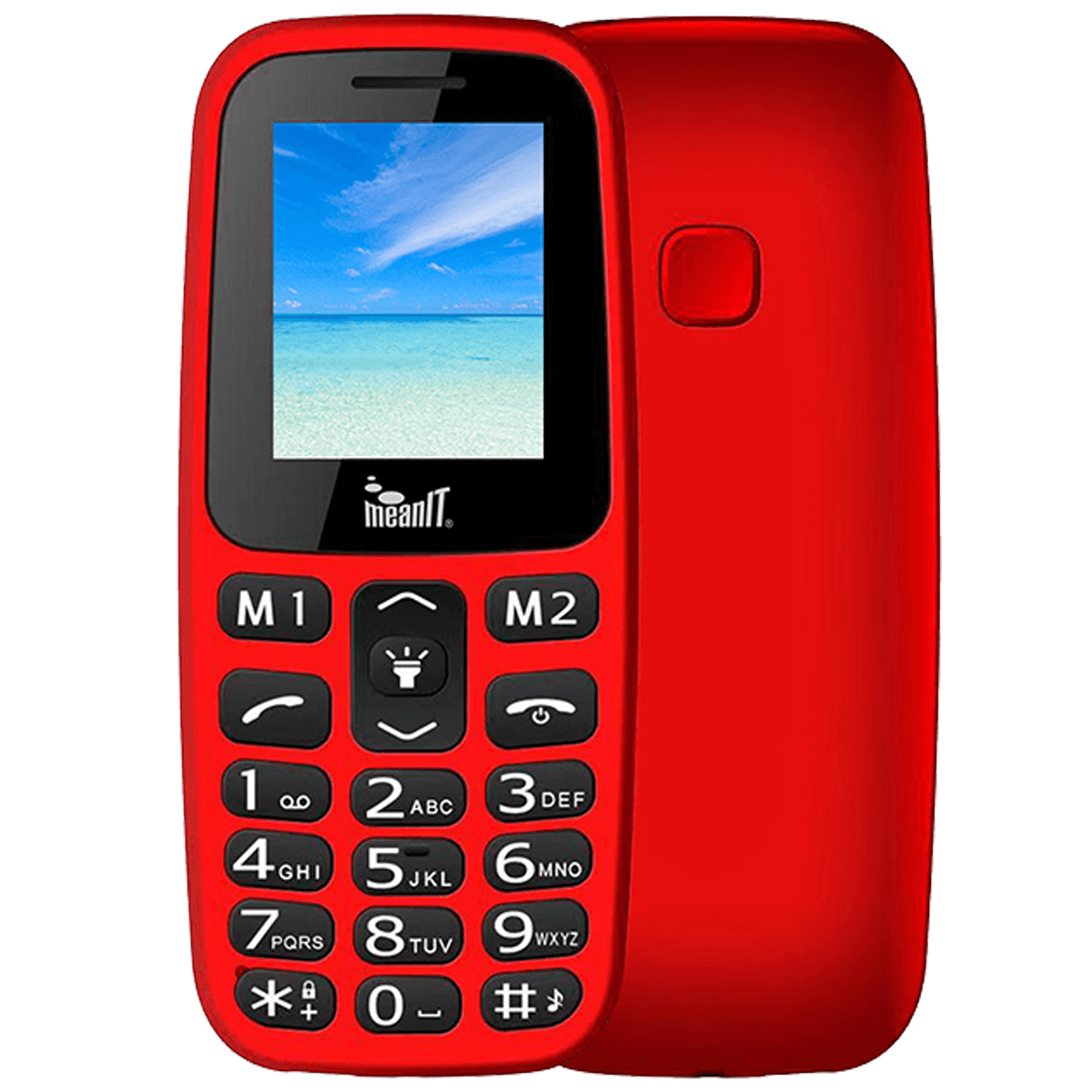 Selected image for MEANIT Mobilni telefon 1.77" zaslon Dual SIM BT SOS tipka crveni